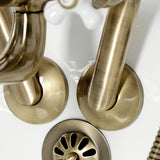 Kingston Three-Handle 2-Hole Tub Wall Mount Clawfoot Tub Faucet with Hand Shower