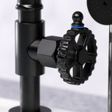 Fuller Two-Handle 4-Hole Deck Mount Industrial Style Bridge Kitchen Faucet with Brass Side Sprayer