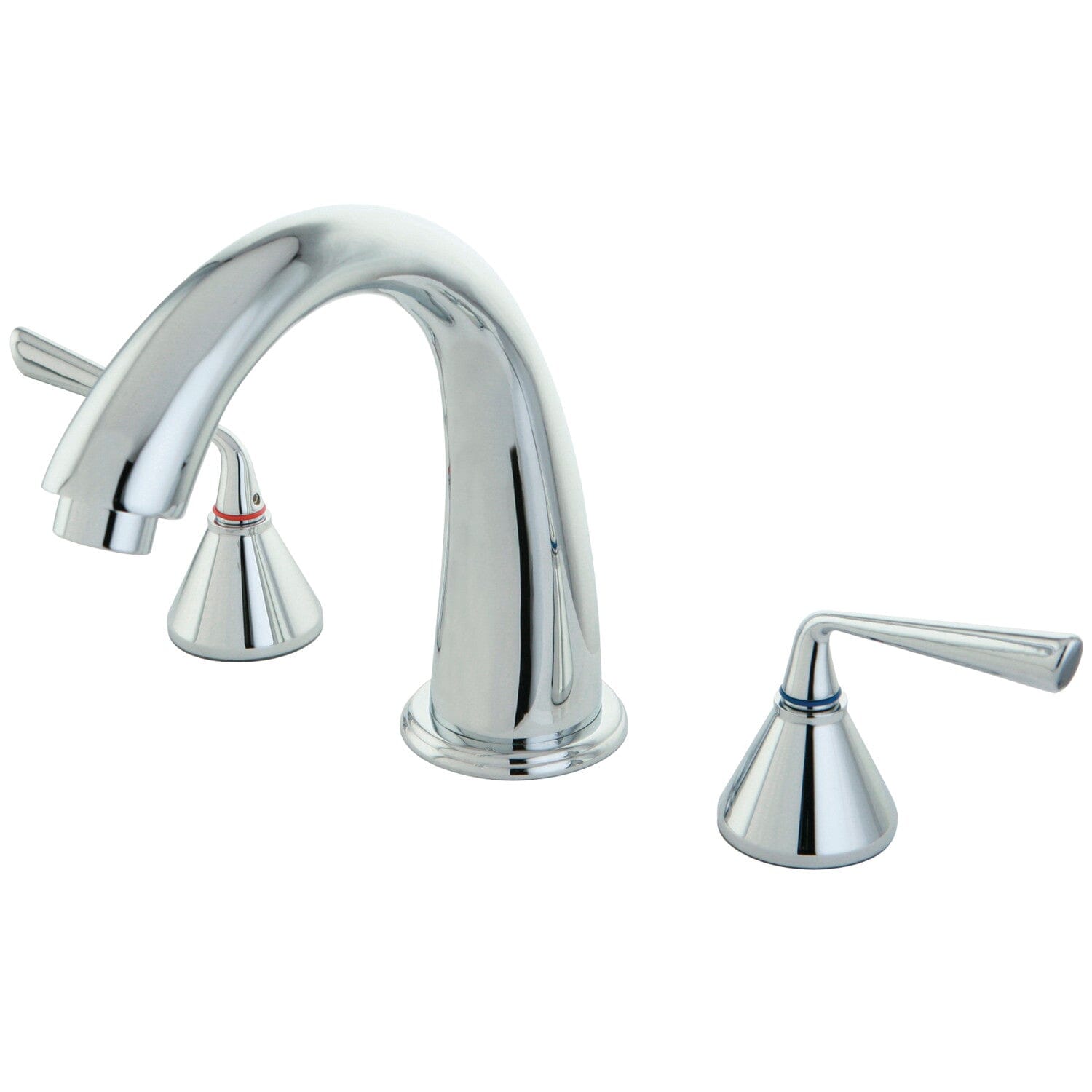 Silver Sage Two Handle 3 Hole Deck Mount Roman Tub Faucet Polished 