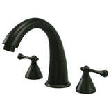 English Country Two-Handle 3-Hole Deck Mount Roman Tub Faucet