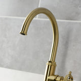 Webb Single-Handle 1-Hole Deck Mount Kitchen Faucet with Knurled Handle and Brass Side Sprayer