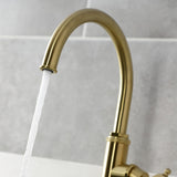 Webb Single-Handle 1-Hole Deck Mount Kitchen Faucet with Knurled Handle and Brass Side Sprayer