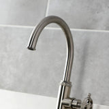 Webb Single-Handle 1-Hole Deck Mount Kitchen Faucet with Knurled Handle and Brass Side Sprayer