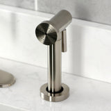 Webb Single-Handle 1-Hole Deck Mount Kitchen Faucet with Knurled Handle and Brass Side Sprayer