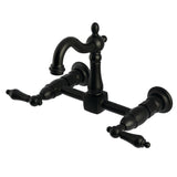 Heritage Double-Handle 2-Hole Wall-Mount Bridge Kitchen Faucet