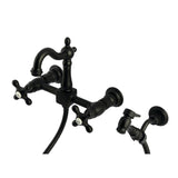 Heritage Two-Handle 3-Hole Wall Mount Kitchen Faucet