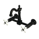 Heritage Double-Handle 2-Hole Wall-Mount Bridge Kitchen Faucet