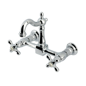 Heritage Double-Handle 2-Hole Wall-Mount Bridge Kitchen Faucet