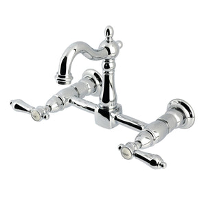 Heirloom Two-Handle 2-Hole Wall Mount Kitchen Faucet