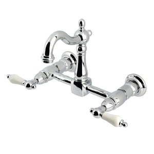 Heritage Double-Handle 2-Hole Wall-Mount Bridge Kitchen Faucet