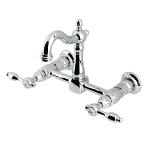 Tudor Two-Handle 2-Hole Wall Mount Kitchen Faucet