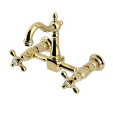 Heritage Double-Handle 2-Hole Wall-Mount Bridge Kitchen Faucet