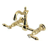 Heirloom Two-Handle 2-Hole Wall Mount Kitchen Faucet