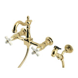 Heritage Two-Handle 3-Hole Wall Mount Kitchen Faucet