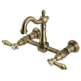 Heirloom Two-Handle 2-Hole Wall Mount Kitchen Faucet