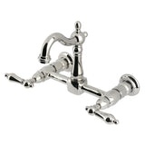 Heritage Double-Handle 2-Hole Wall-Mount Bridge Kitchen Faucet