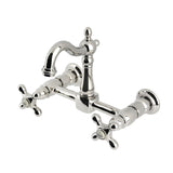 Heritage Double-Handle 2-Hole Wall-Mount Bridge Kitchen Faucet