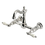 Heritage Double-Handle 2-Hole Wall-Mount Bridge Kitchen Faucet