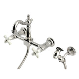 Heritage Two-Handle 3-Hole Wall Mount Kitchen Faucet