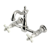 Heritage Double-Handle 2-Hole Wall-Mount Bridge Kitchen Faucet