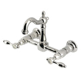 Tudor Two-Handle 2-Hole Wall Mount Kitchen Faucet