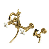 Heritage Two-Handle 3-Hole Wall Mount Kitchen Faucet