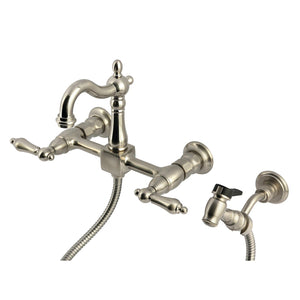 Heritage Two-Handle 3-Hole Wall Mount Kitchen Faucet