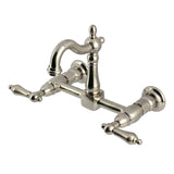 Heritage Double-Handle 2-Hole Wall-Mount Bridge Kitchen Faucet