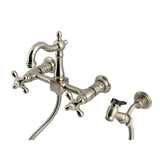 Heritage Two-Handle 3-Hole Wall Mount Kitchen Faucet