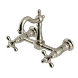 Heritage Double-Handle 2-Hole Wall-Mount Bridge Kitchen Faucet