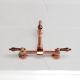 Heritage Double-Handle 2-Hole Wall-Mount Bridge Kitchen Faucet