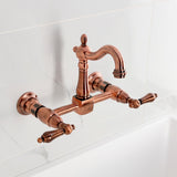 Heritage Double-Handle 2-Hole Wall-Mount Bridge Kitchen Faucet