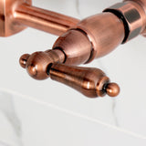Heritage Double-Handle 2-Hole Wall-Mount Bridge Kitchen Faucet