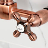 Heritage Double-Handle 2-Hole Wall-Mount Bridge Kitchen Faucet