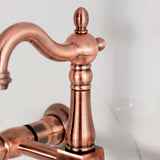 Heritage Double-Handle 2-Hole Wall-Mount Bridge Kitchen Faucet
