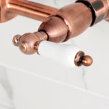 Heritage Double-Handle 2-Hole Wall-Mount Bridge Kitchen Faucet