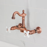 Heritage Double-Handle 2-Hole Wall-Mount Bridge Kitchen Faucet