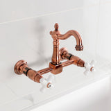 Heritage Double-Handle 2-Hole Wall-Mount Bridge Kitchen Faucet