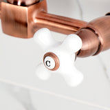 Heritage Double-Handle 2-Hole Wall-Mount Bridge Kitchen Faucet