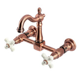 Heritage Double-Handle 2-Hole Wall-Mount Bridge Kitchen Faucet