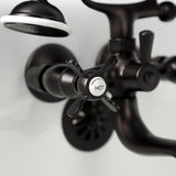 Essex Three-Handle 2-Hole Tub Wall Mount Clawfoot Tub Faucet with Handshower