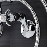 Essex Three-Handle 2-Hole Wall Mount Clawfoot Tub Faucet with Handshower