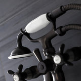 Essex Three-Handle 2-Hole Wall Mount Clawfoot Tub Faucet with Handshower