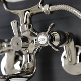 Essex Three-Handle 2-Hole Wall Mount Clawfoot Tub Faucet with Handshower