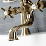 Essex Three-Handle 2-Hole Deck-Mount Clawfoot Tub Faucet with Hand Shower