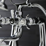Essex Three-Handle 2-Hole Deck-Mount Clawfoot Tub Faucet with Hand Shower