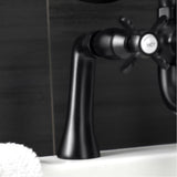 Essex Three-Handle 2-Hole Deck-Mount Clawfoot Tub Faucet with Hand Shower