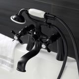 Essex Three-Handle 2-Hole Deck-Mount Clawfoot Tub Faucet with Hand Shower