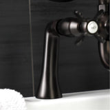 Essex Three-Handle 2-Hole Deck-Mount Clawfoot Tub Faucet with Hand Shower