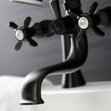 Essex Three-Handle 2-Hole Deck-Mount Clawfoot Tub Faucet with Hand Shower
